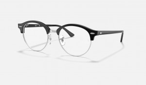 Ray Ban Clubround Optics Men's Eyeglasses Black | 62450-ADSF