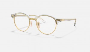 Ray Ban Clubround Optics Men's Eyeglasses Gold | 23918-RTZO