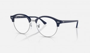 Ray Ban Clubround Optics Men's Eyeglasses Blue | 57263-DUTO