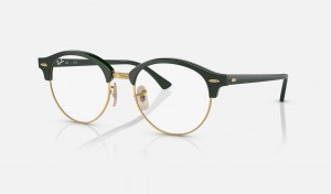 Ray Ban Clubround Optics Men's Eyeglasses Green | 80547-ICVY