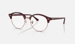 Ray Ban Clubround Optics Men's Eyeglasses Burgundy | 84613-DGNB