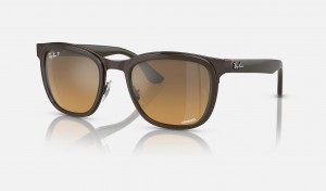 Ray Ban Clyde Men's Sunglasses Brown | 46918-CAGD