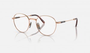 Ray Ban David Titanium Optics Women's Eyeglasses Brown | 95176-GHPM