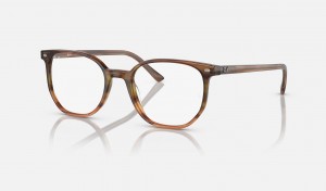 Ray Ban Elliot Optics Men's Eyeglasses Brown | 89326-ORWC