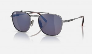 Ray Ban Frank Ii Titanium Women's Sunglasses Blue | 09518-ZOSP