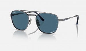 Ray Ban Frank Ii Titanium Women's Sunglasses Blue | 04621-GXQI