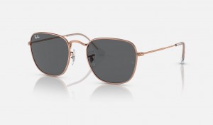 Ray Ban Frank Rose Gold Men's Sunglasses Grey | 25846-QUOG