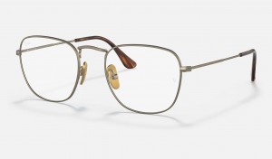 Ray Ban Frank Titanium Optics Men's Eyeglasses Gold | 41073-GETO