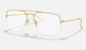 Ray Ban General Gaze Optics Men's Eyeglasses Gold | 26195-JEAD