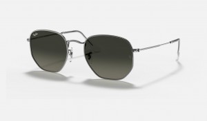 Ray Ban Hexagonal Flat Lenses Men's Sunglasses Grey | 82169-YUVA