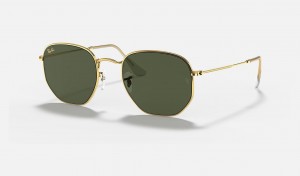 Ray Ban Hexagonal Men's Sunglasses Green | 60328-QAGN