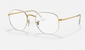 Ray Ban Hexagonal Optics Men's Eyeglasses White | 92613-EDGS