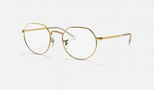 Ray Ban Jack Optics Men's Eyeglasses Gold | 08329-UCBT