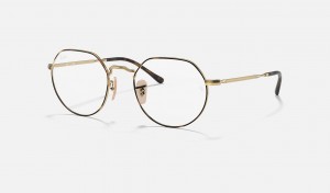 Ray Ban Jack Optics Men's Eyeglasses Gold | 80612-OIQW