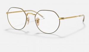 Ray Ban Jack Optics Men's Eyeglasses Gold | 39865-QCVU