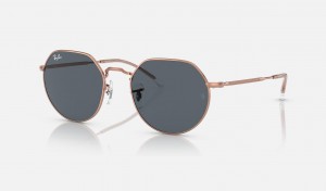 Ray Ban Jack Rose Gold Men's Sunglasses Blue | 40938-YBEF