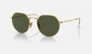 Ray Ban Jack Titanium Men's Sunglasses Green | 62897-ZSUH