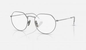 Ray Ban Jack Titanium Optics Men's Eyeglasses Silver | 84192-EPFM