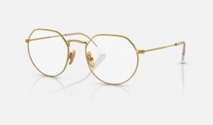 Ray Ban Jack Titanium Optics Men's Eyeglasses Gold | 97620-JCNQ