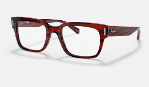 Ray Ban Jeffrey Optics Men's Eyeglasses Red | 87051-EGZJ