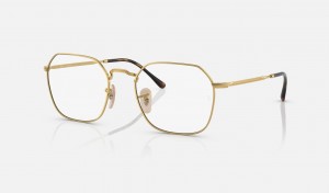 Ray Ban Jim Optics Men's Eyeglasses Gold | 19465-LTQG