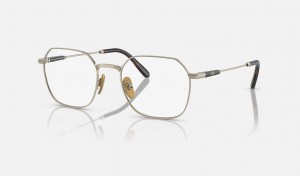 Ray Ban Jim Titanium Optics Men's Eyeglasses Gold | 89452-ZWOL