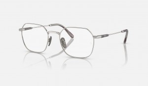 Ray Ban Jim Titanium Optics Men's Eyeglasses Silver | 52439-GKCH