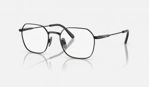 Ray Ban Jim Titanium Optics Men's Eyeglasses Black | 79341-XAMB