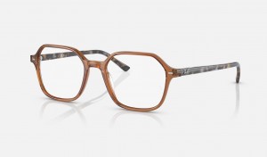 Ray Ban John Optics Men's Eyeglasses Brown | 47952-BLPT