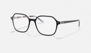 Ray Ban John Optics Women's Eyeglasses Black | 80469-QVRZ