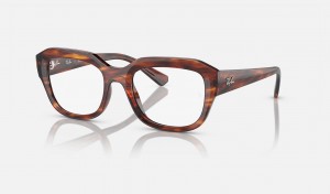 Ray Ban Leonid Optics Bio-based Women's Eyeglasses Brown | 61240-GCLY