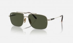 Ray Ban Michael Titanium Men's Sunglasses Green | 46895-XRWN