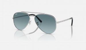 Ray Ban New Aviator Men's Sunglasses Blue | 90814-ZDBA