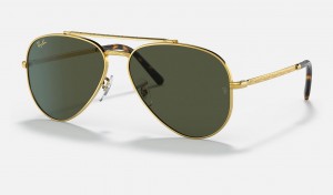 Ray Ban New Aviator Men's Sunglasses Green | 23078-YOCG