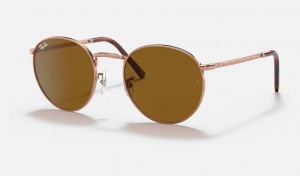 Ray Ban New Round Men's Sunglasses Brown | 59316-WIUE