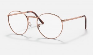 Ray Ban New Round Optics Men's Eyeglasses Gold | 04137-BQSL