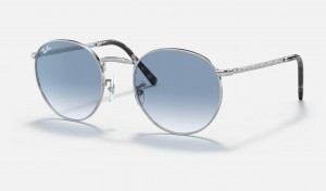 Ray Ban New Round Women's Sunglasses Blue | 43019-QJZW