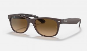 Ray Ban New Wayfarer Classic Men's Sunglasses Brown | 74563-UKWD