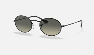 Ray Ban Oval Flat Lenses Men's Sunglasses Grey | 25618-RNUS