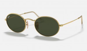 Ray Ban Oval Men's Sunglasses Green | 38465-JMNA