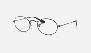 Ray Ban Oval Optics Men's Eyeglasses Grey | 38597-BGVY