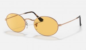 Ray Ban Oval @collection Men's Sunglasses Yellow | 85239-BPUR