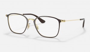 Ray Ban RB1056 Optics Kids' Eyeglasses Brown | 58694-JFZW