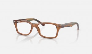 Ray Ban RB1531 Optics Kids' Eyeglasses Brown | 08239-IMRN