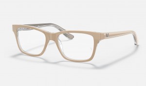 Ray Ban RB1536 Optics Kids' Eyeglasses Beige | 76209-SCMQ