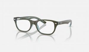 Ray Ban RB1555 Optics Kids' Eyeglasses Green | 93268-JZBC