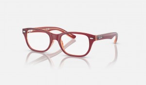 Ray Ban RB1555 Optics Kids' Eyeglasses Red | 04175-GYJX