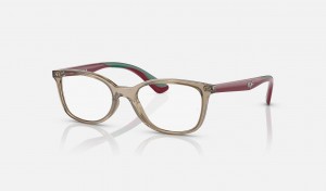 Ray Ban RB1586 Optics Kids' Eyeglasses Brown | 94216-XDGZ