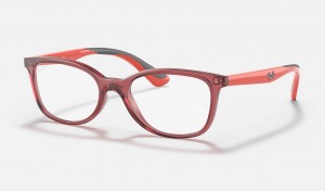 Ray Ban RB1586 Optics Kids' Eyeglasses Red | 51967-KHZC