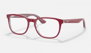 Ray Ban RB1592 Optics Kids' Eyeglasses Red | 76498-IRPO